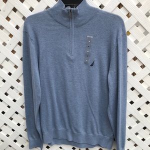 Men’s Medium Blue Nautica Blue 3/4 Zipper Lt Weight Sweater